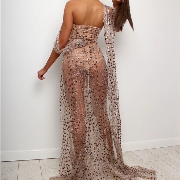 Bronze glitter maxi dress - Picture 2 of 4